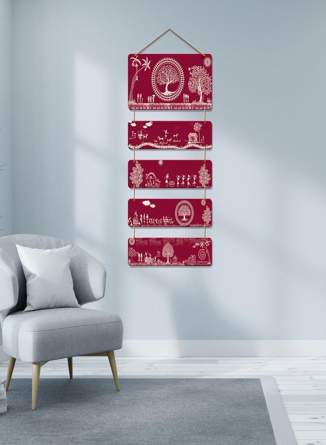 Artvibes Warli Tribal Art Wooden Wall Hanging Decoration Items for Home | Bedroom | Mdf Designer Artwork Decorative for Living Room | Ideal Gifts | Stylish Modern Decor Item (WH_6719N) - Image 4